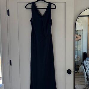 Nicole Miller Black Backless Dress with Lace Detail